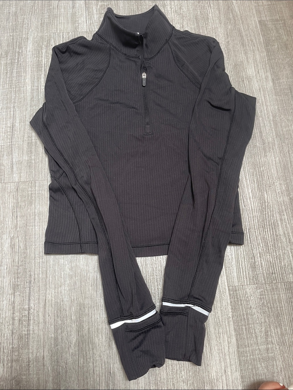 lululemon athletica Black Ribbed Half-Zip Top